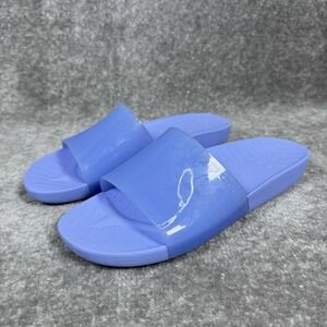 Crocs Splash Glossy Slides Women's 9‎ Blue Slip On Vacation Beach